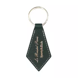 + Le Bristol Paris Faubourg Leather Keychain 'Forest Green Gold'