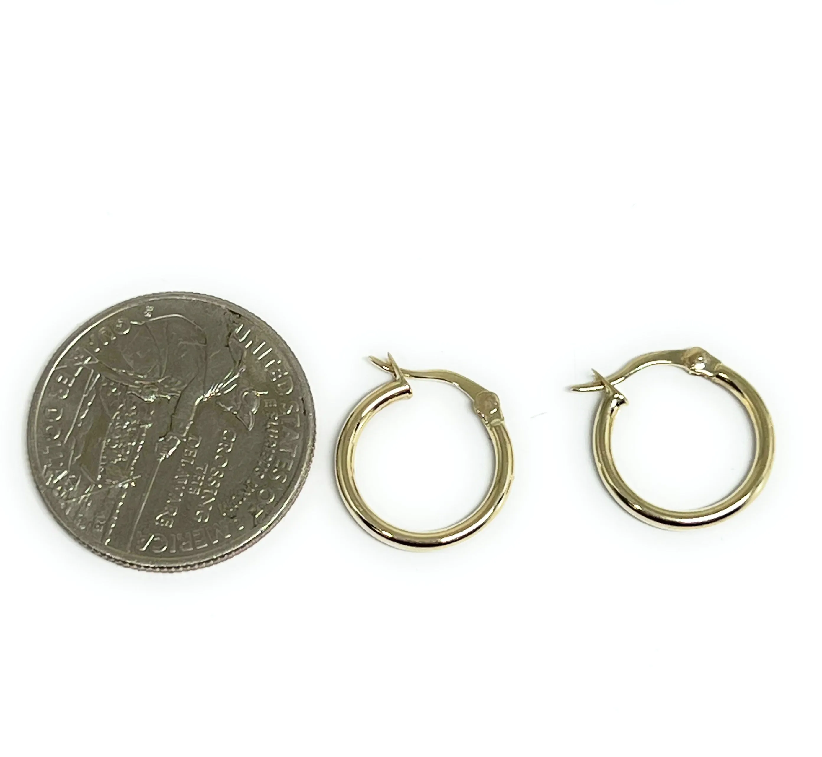 14k Solid Gold Mini Baby Hoop Earrings (FCE 29)