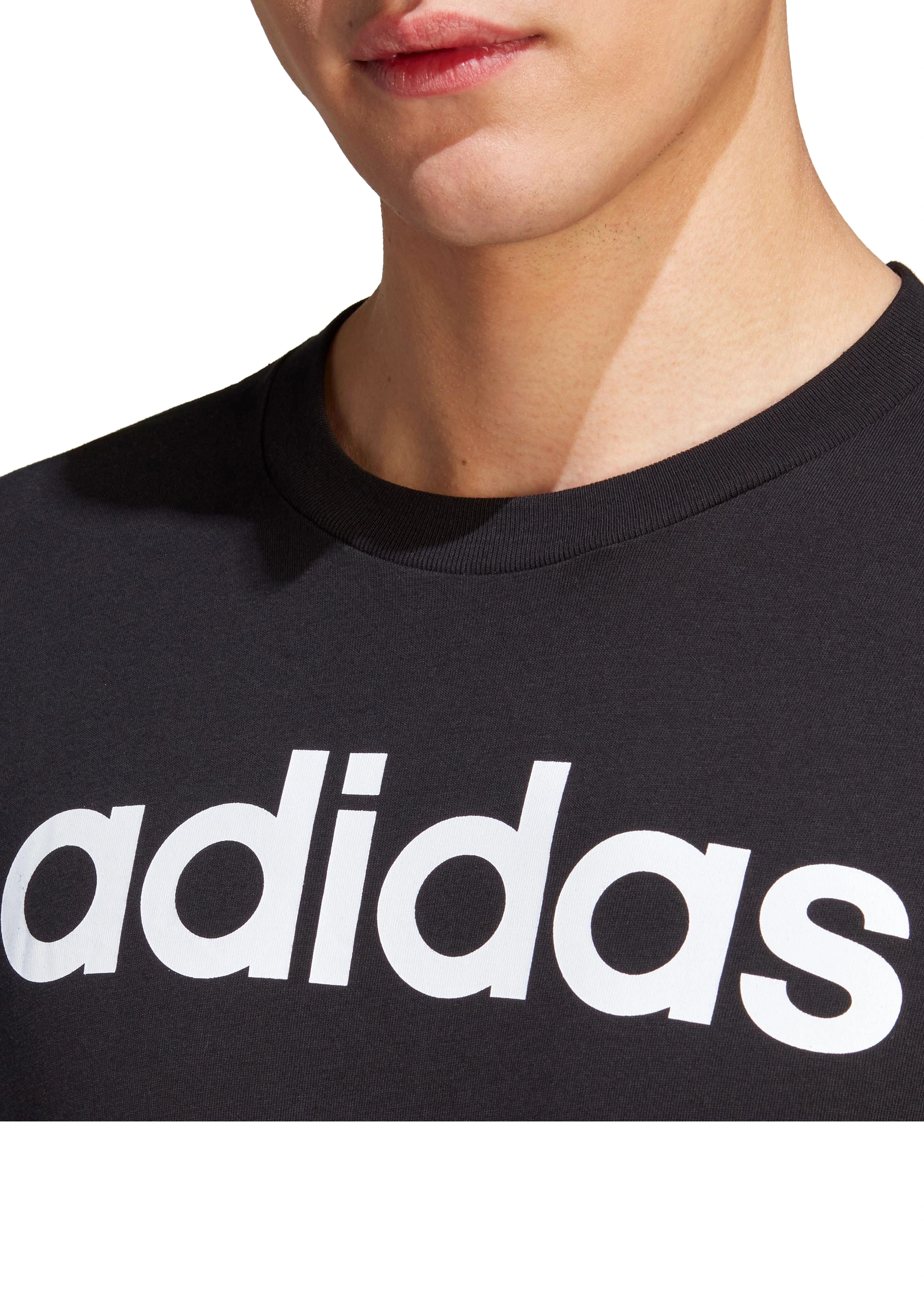 Adidas Mens Essentials Single Jersey Linear Embroidered Logo Tee <br> IC9274