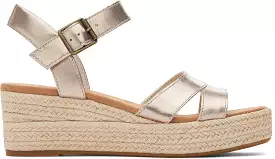 Audrey Espadrille Sandal - Light Gold Metallic Leather