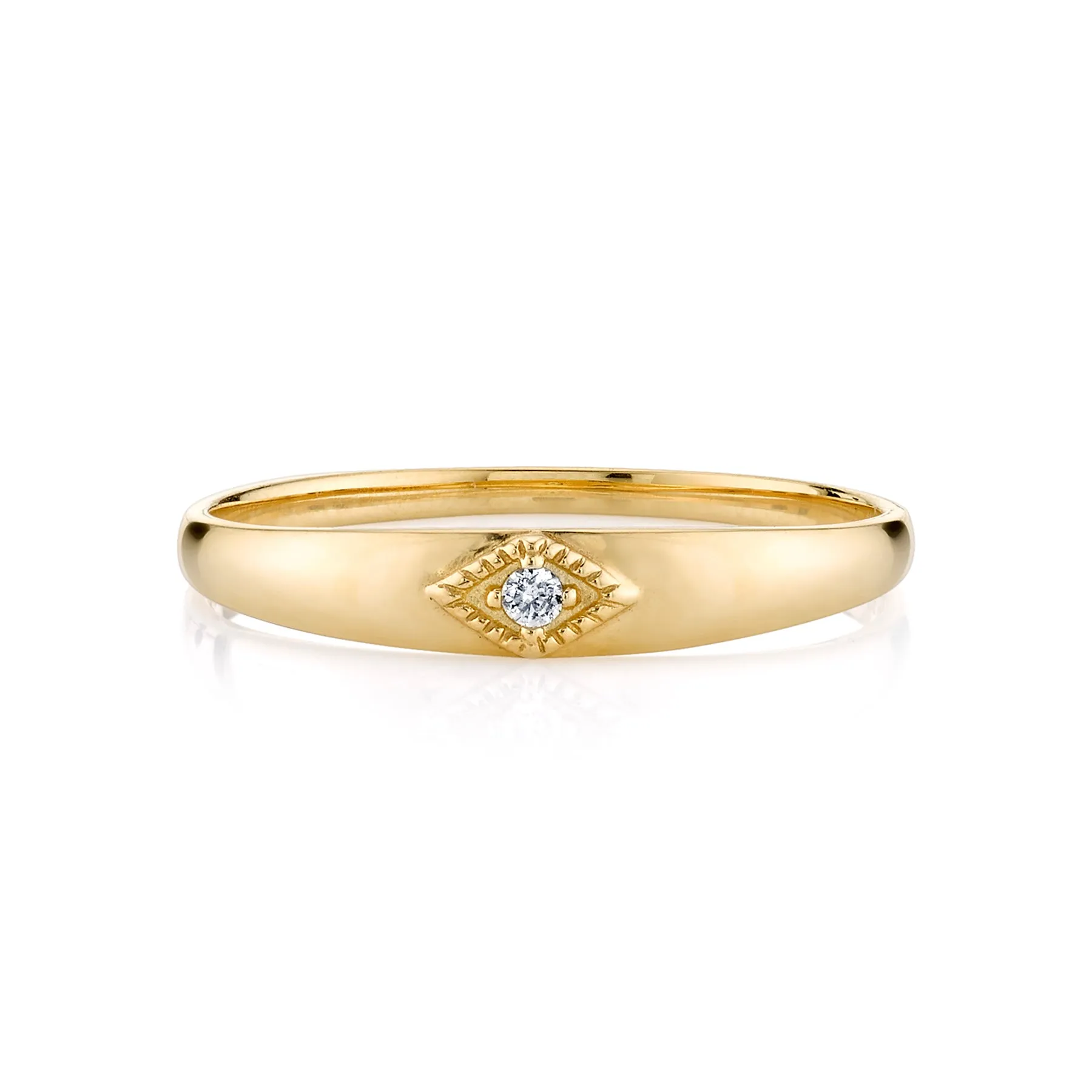 Baby Ring - White Diamond / 14k Yellow Gold