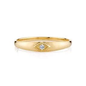 Baby Ring - White Diamond / 14k Yellow Gold