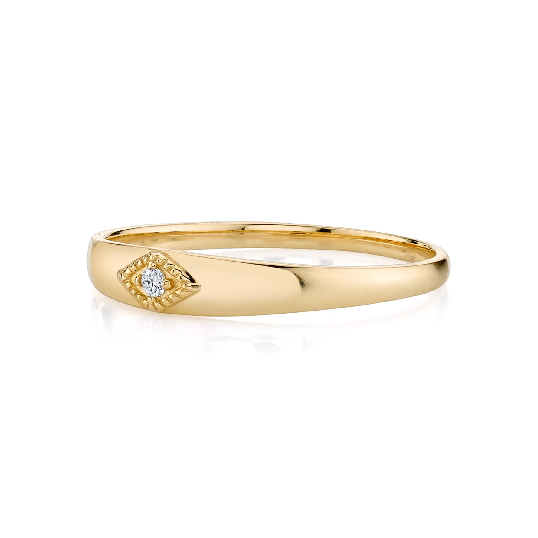 Baby Ring - White Diamond / 14k Yellow Gold