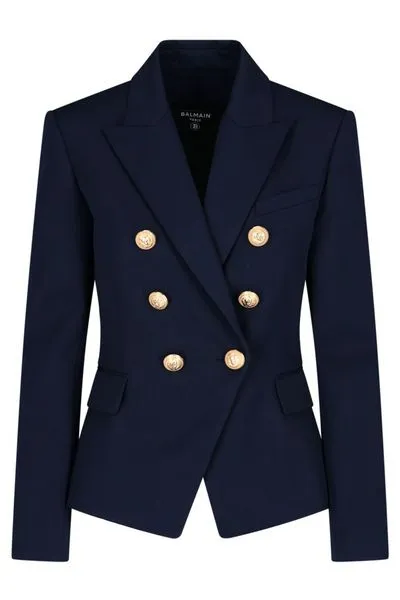 BALMAIN Stylish Women's Blue Suit Jacket - 2024 Collection