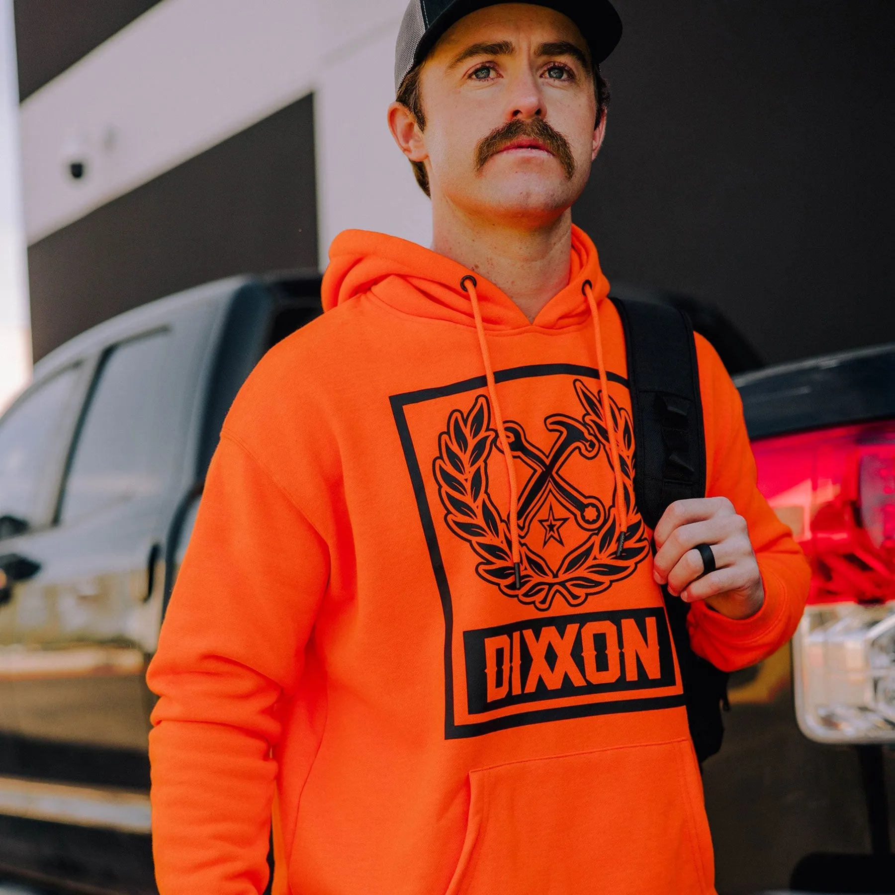 Black Box Crest Pullover Hoodie - Safety Orange