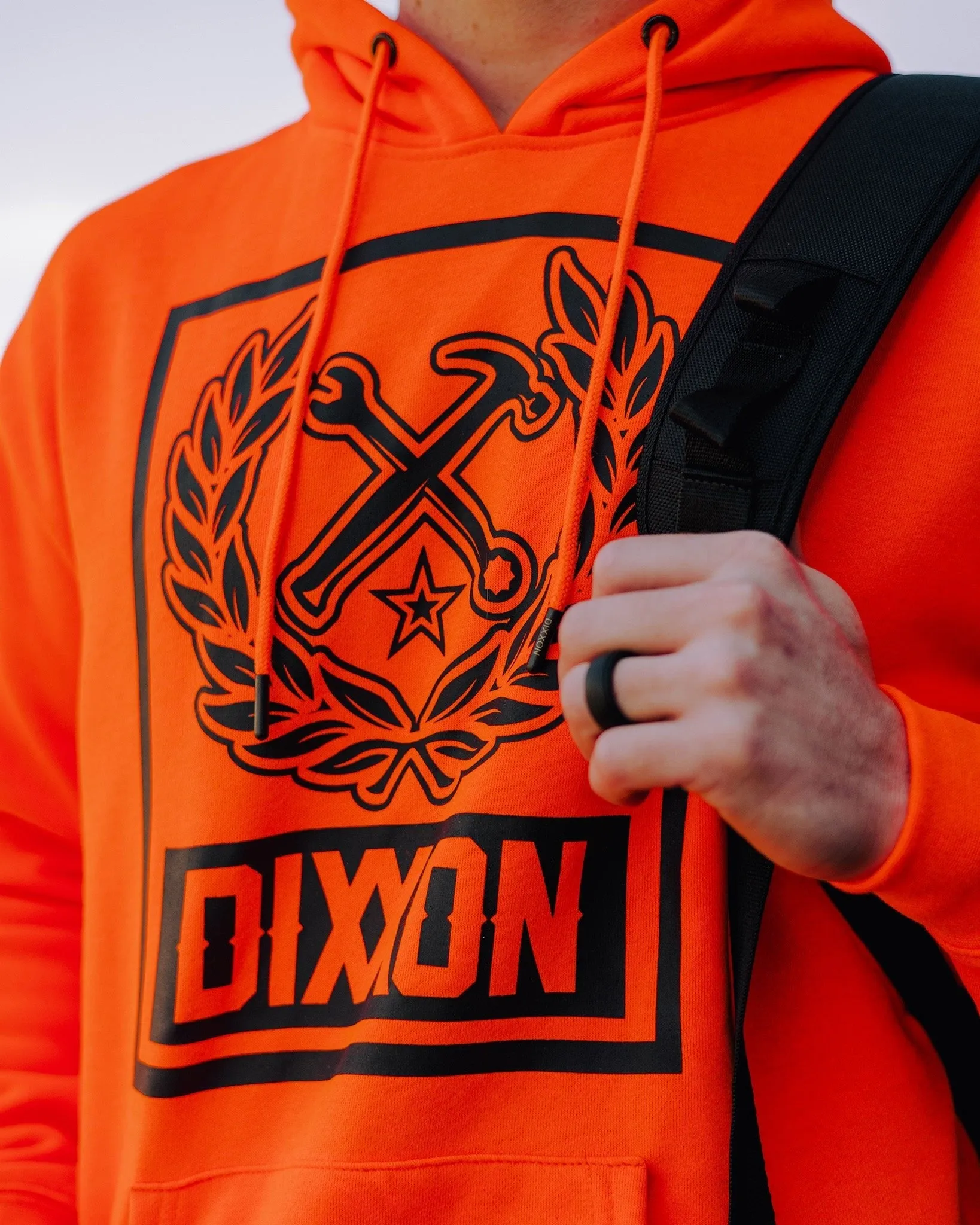 Black Box Crest Pullover Hoodie - Safety Orange