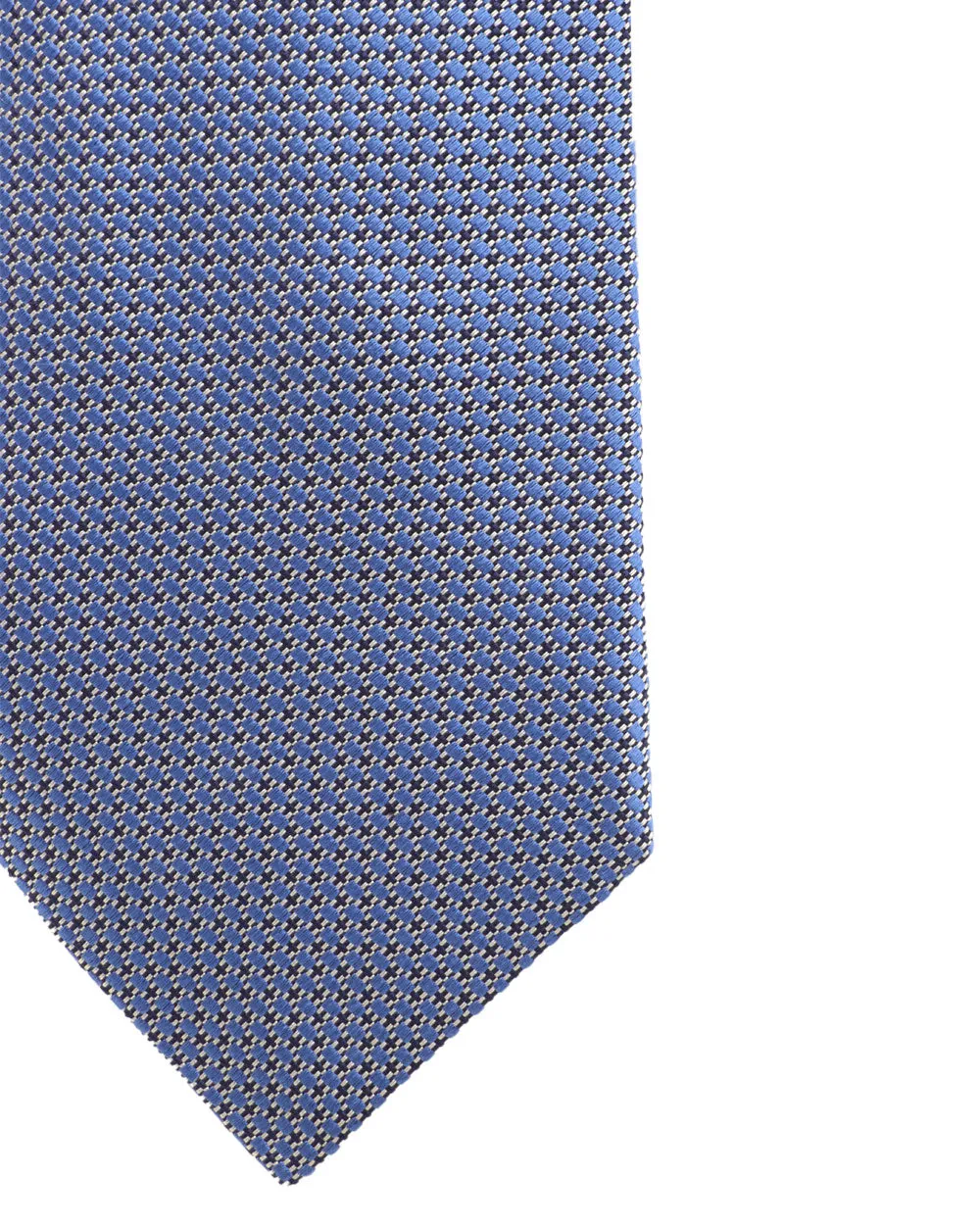 Blue and Brown Micro Print Silk Tie