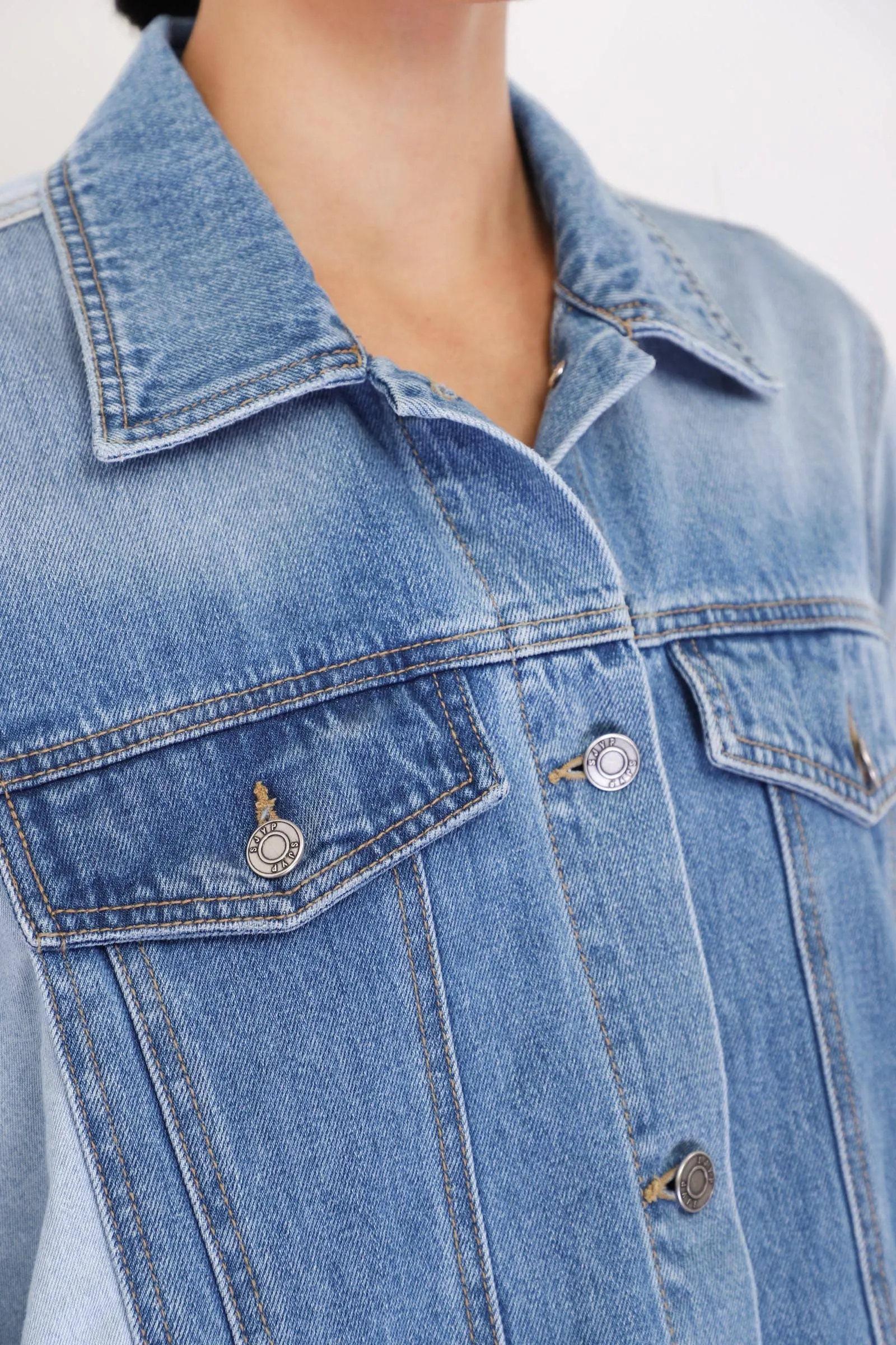 Blue Shirt Back Denim Jacket