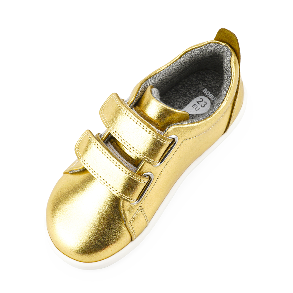 Bobux I-Walk Grass Court Switch Gold Metallic (White + Seashell)