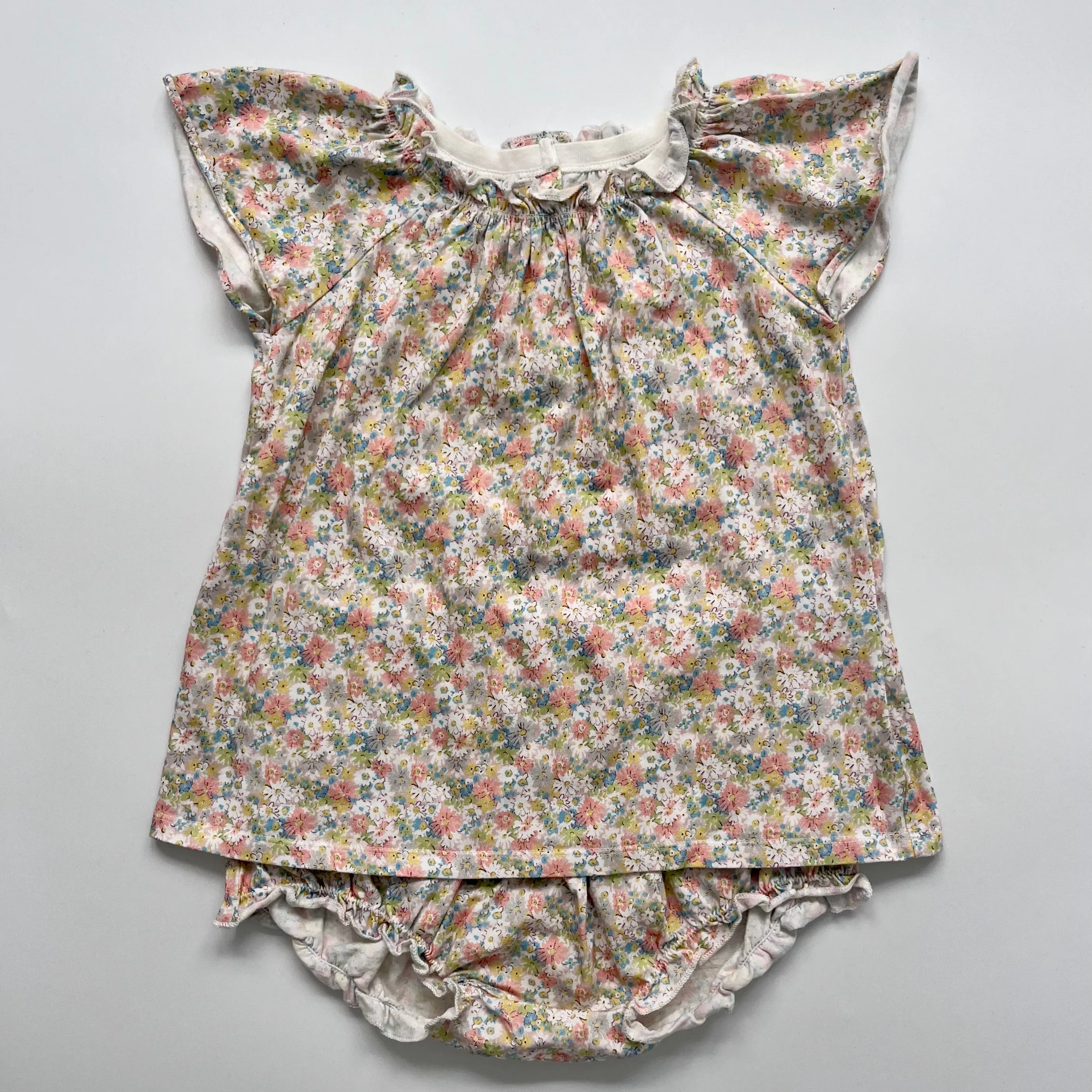 Bonpoint Apricot Toned Jersey Liberty Print Set: 3 Years