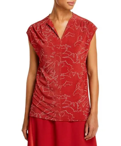 Boss Hugo Boss Womens Printed V Neck Blouse