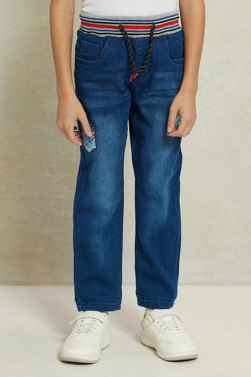 Boys Blue Pull on Jeans