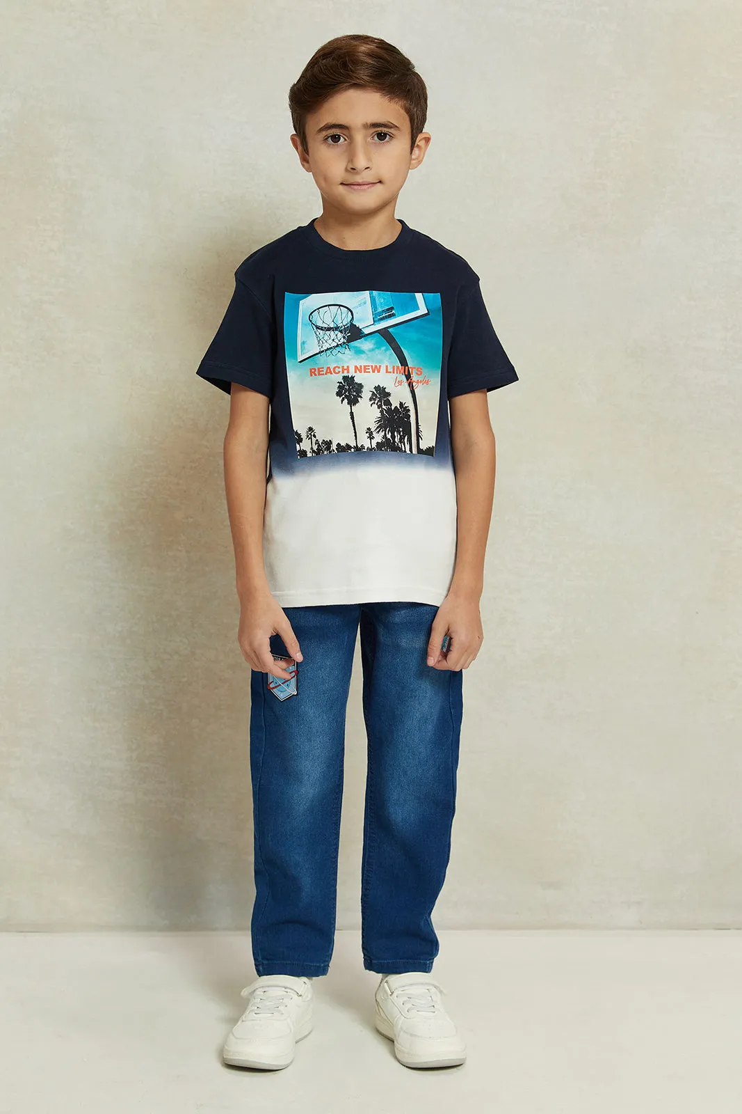 Boys Blue Pull on Jeans