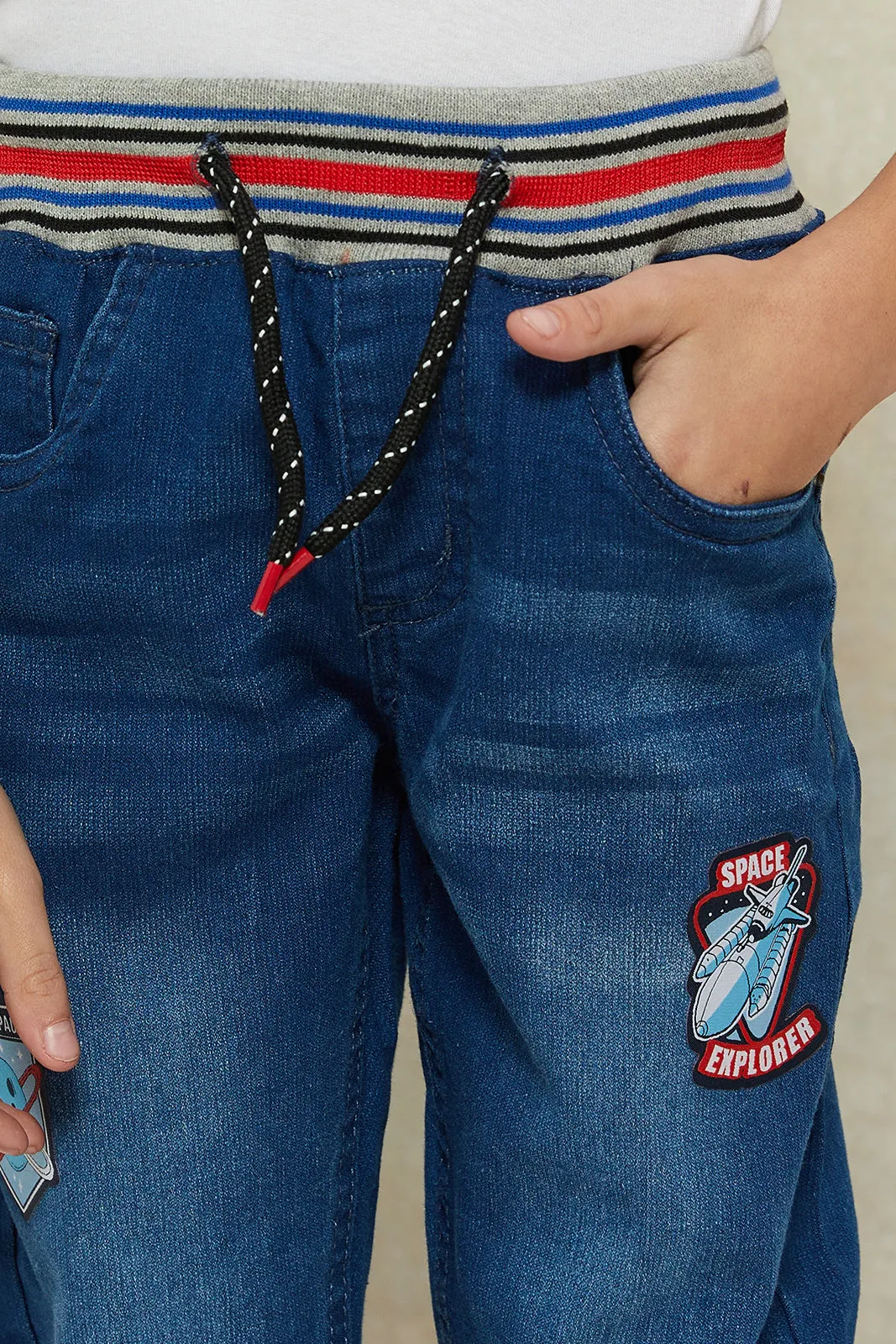 Boys Blue Pull on Jeans