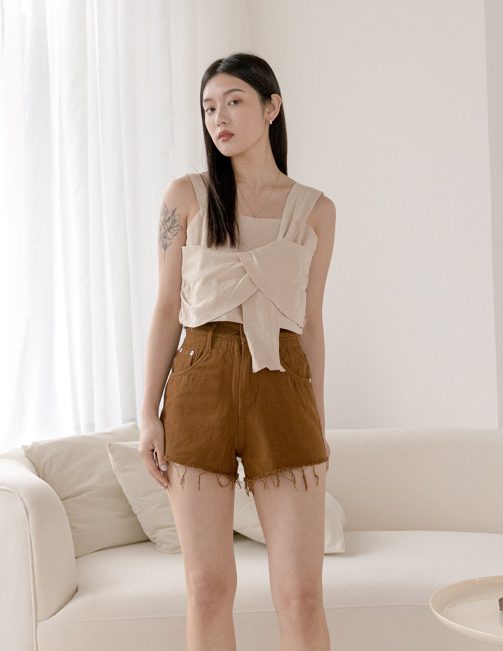 Bree Denim Shorts in Ginger