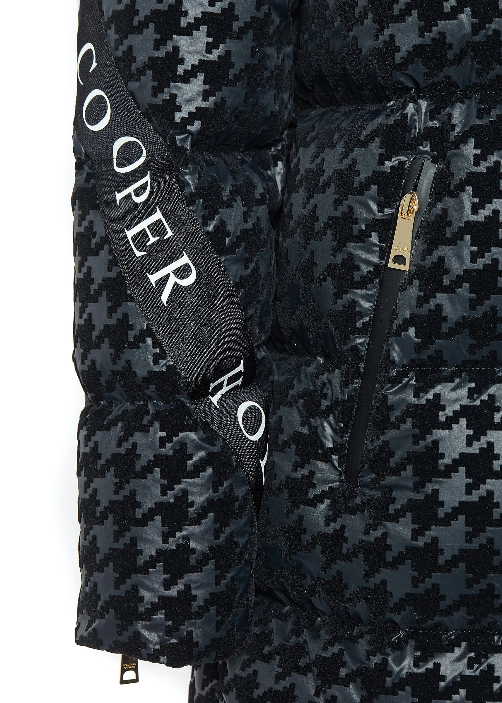 Camden Longline Coat (Mono Houndstooth)