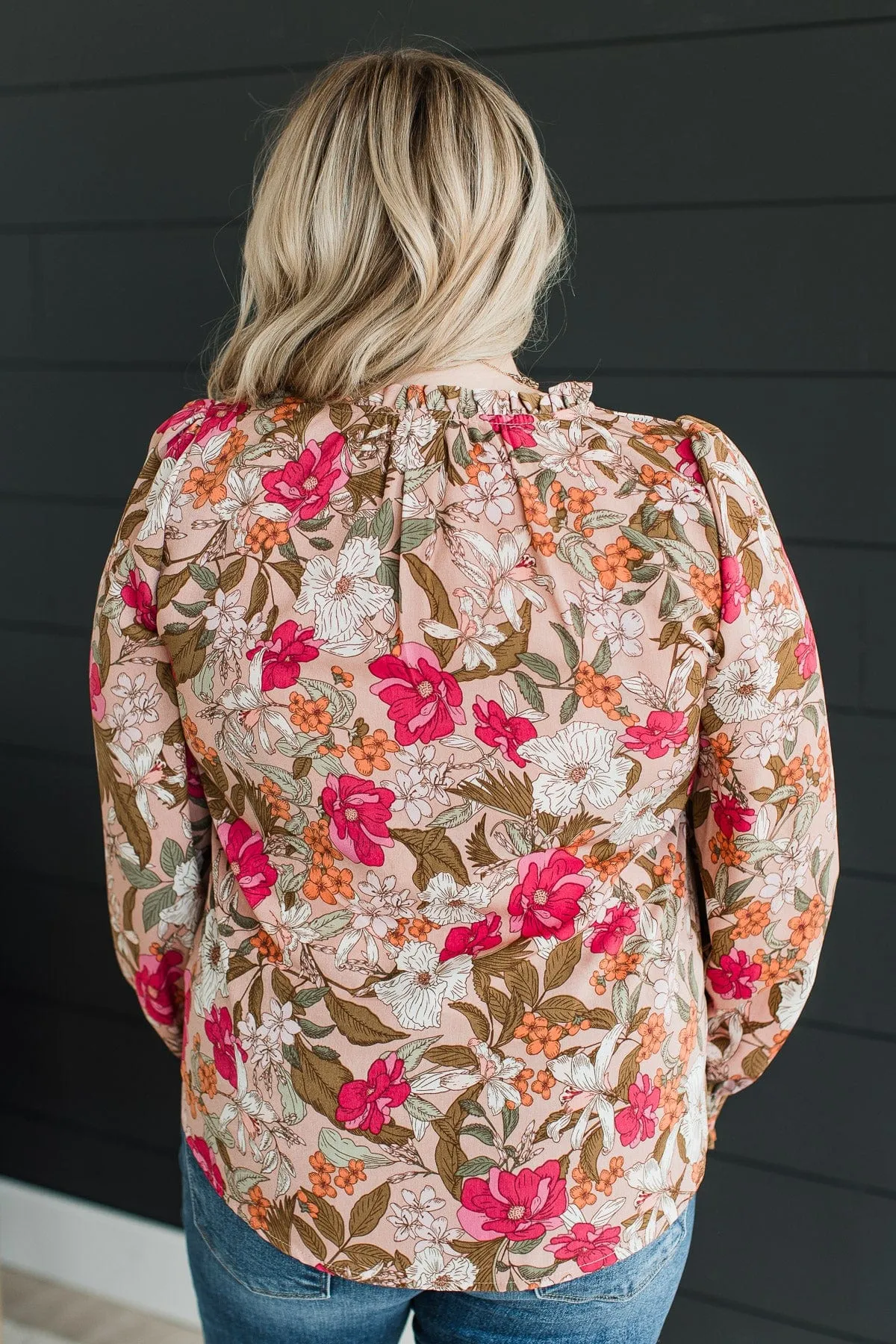 Captivate Your Heart Floral Blouse- Dusty Blush