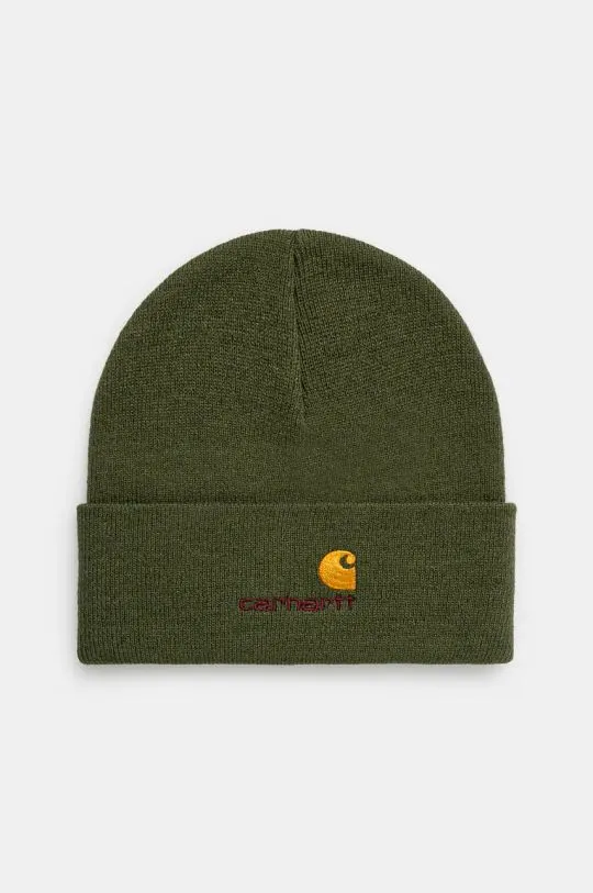 Carhartt WIP beanie American Script Beanie green color I034235.2BRXX