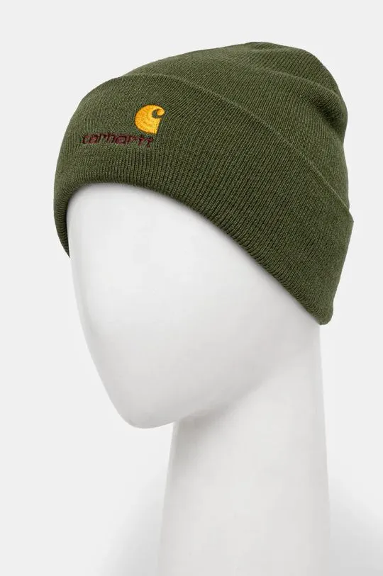 Carhartt WIP beanie American Script Beanie green color I034235.2BRXX