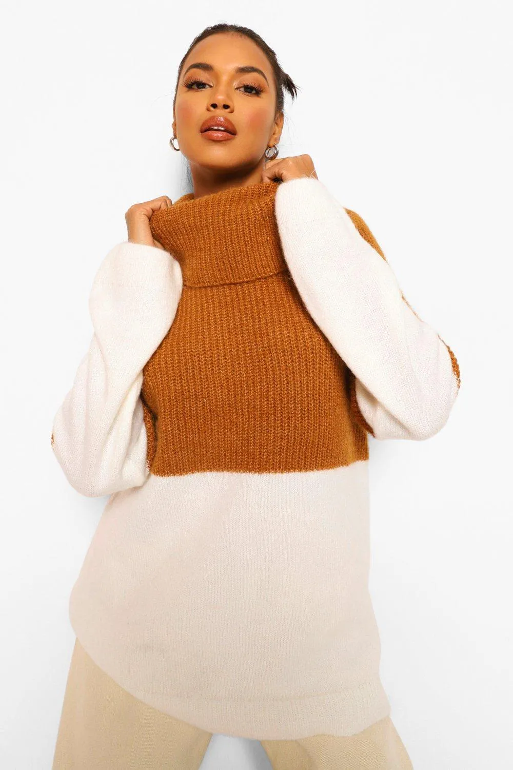 Colour Block Oversized Knitted Sweater