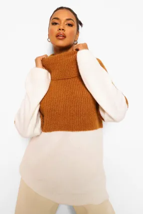 Colour Block Oversized Knitted Sweater