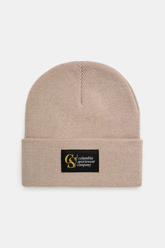 Columbia beanie City Trek Heavyweight beige color thick knit