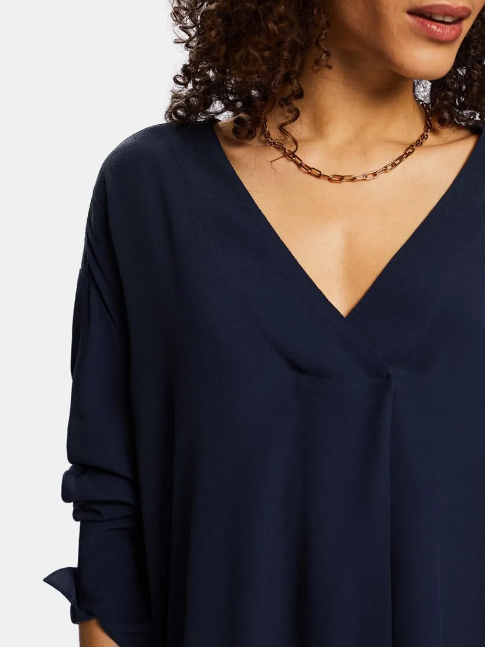 Crepe V-Neck Blouse