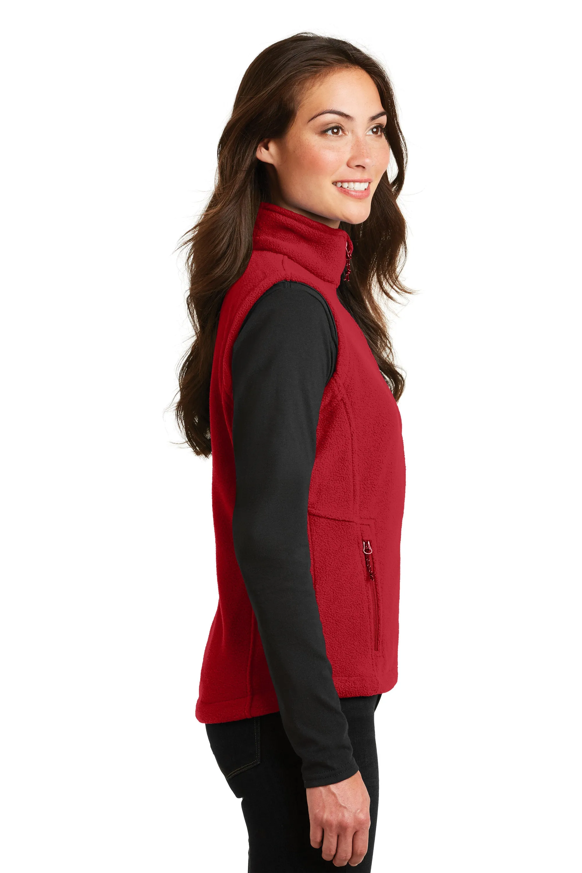 Custom Embroidery on Ladies Fleece Vest - Includes one 4in x 4in Embroidery - No Setup - No Minimums