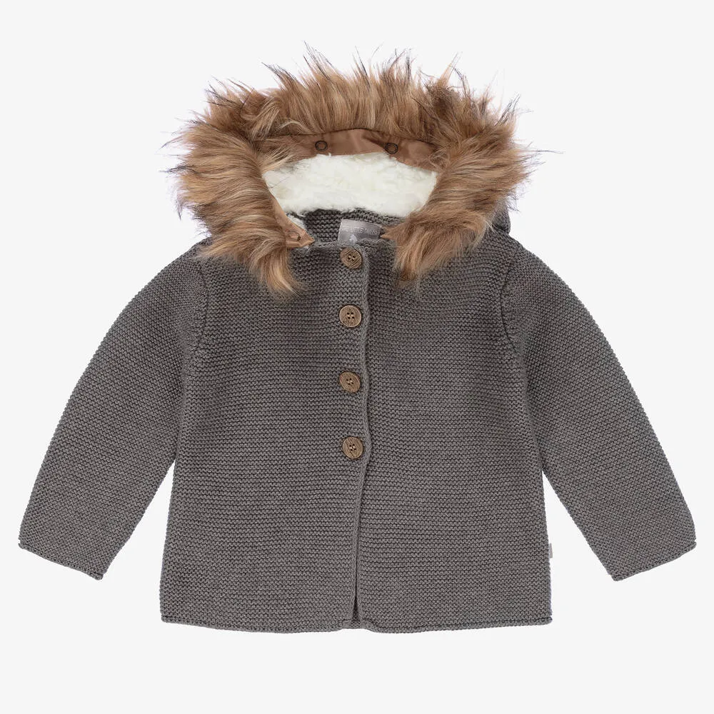 Dark Grey Knitted Pram Coat