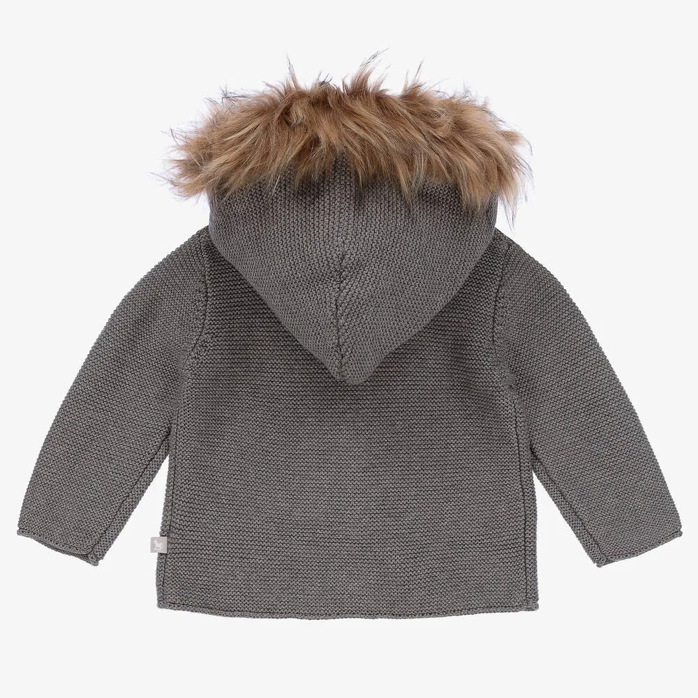 Dark Grey Knitted Pram Coat