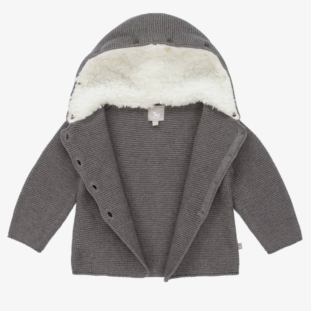 Dark Grey Knitted Pram Coat