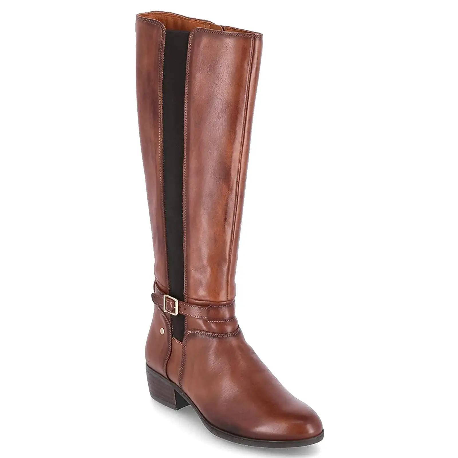 Daroca Calfskin Leather Women's Zip Up Knee High Boots