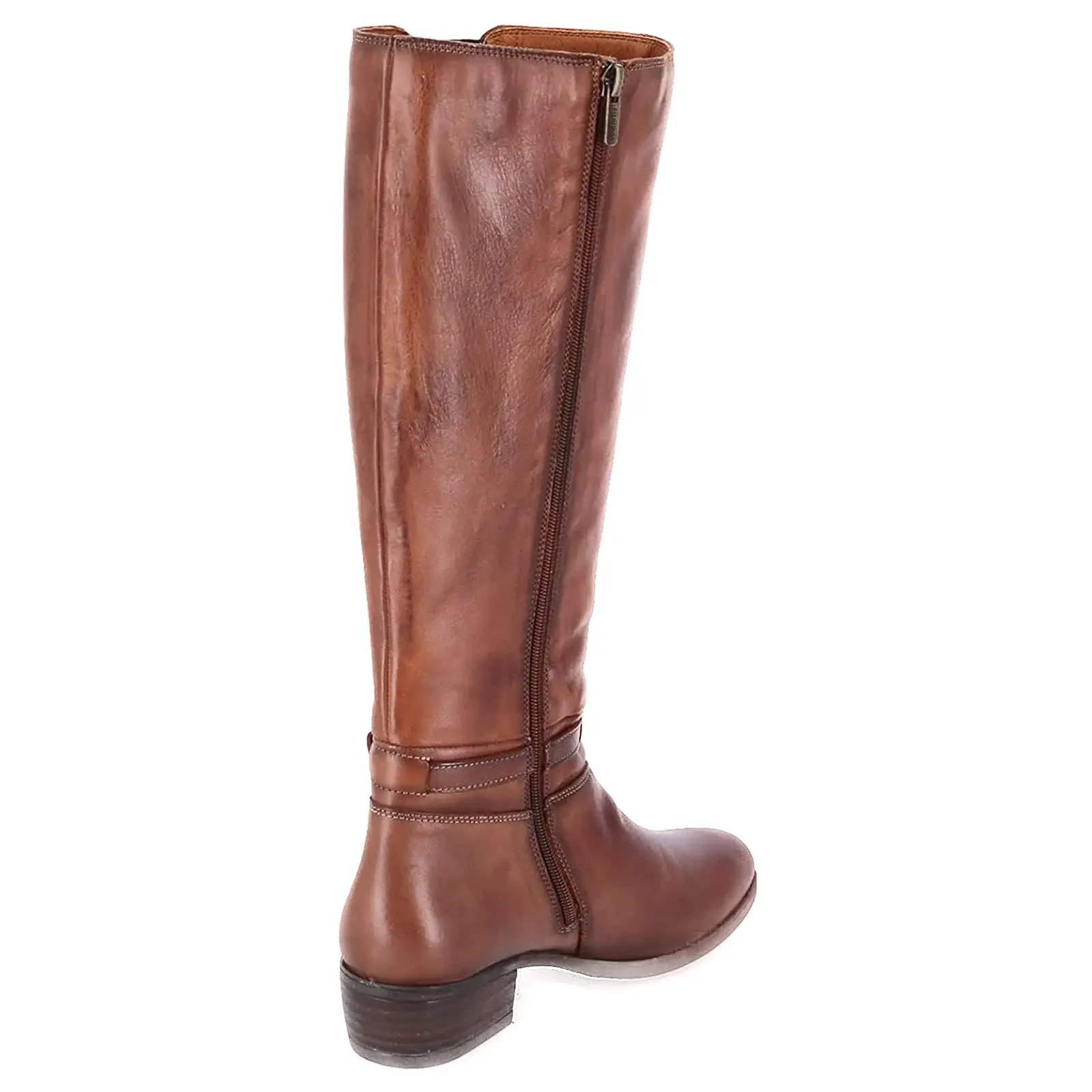 Daroca Calfskin Leather Women's Zip Up Knee High Boots