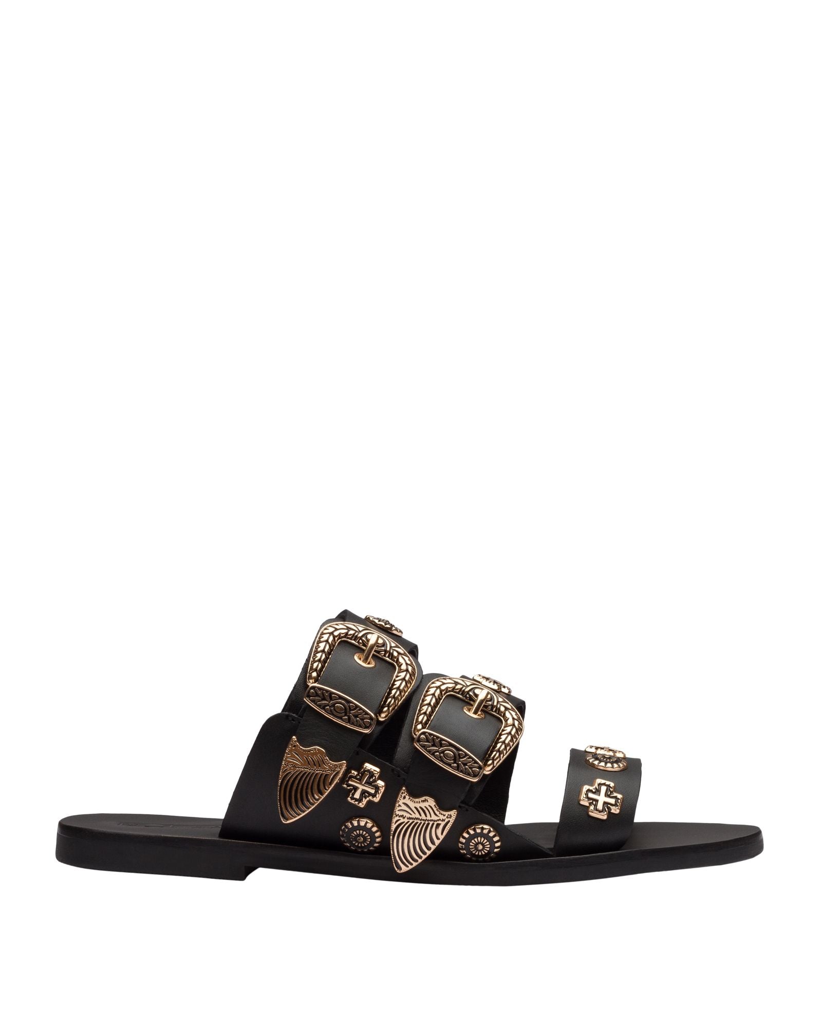 Eastwood Stud Slides - Black / Gold