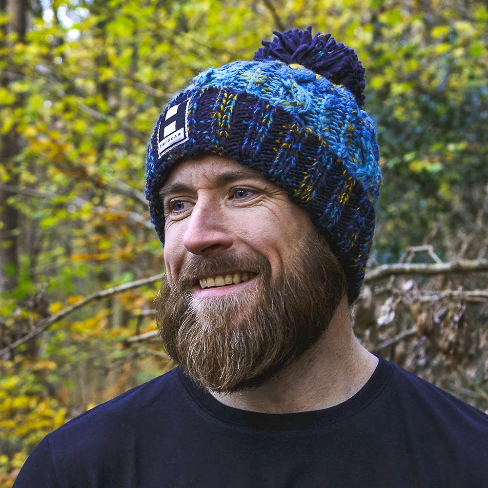 'Electric Ocean' Bobble Beanie