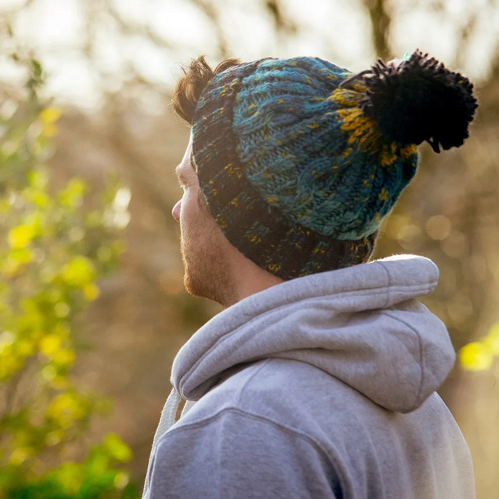 'Electric Ocean' Bobble Beanie