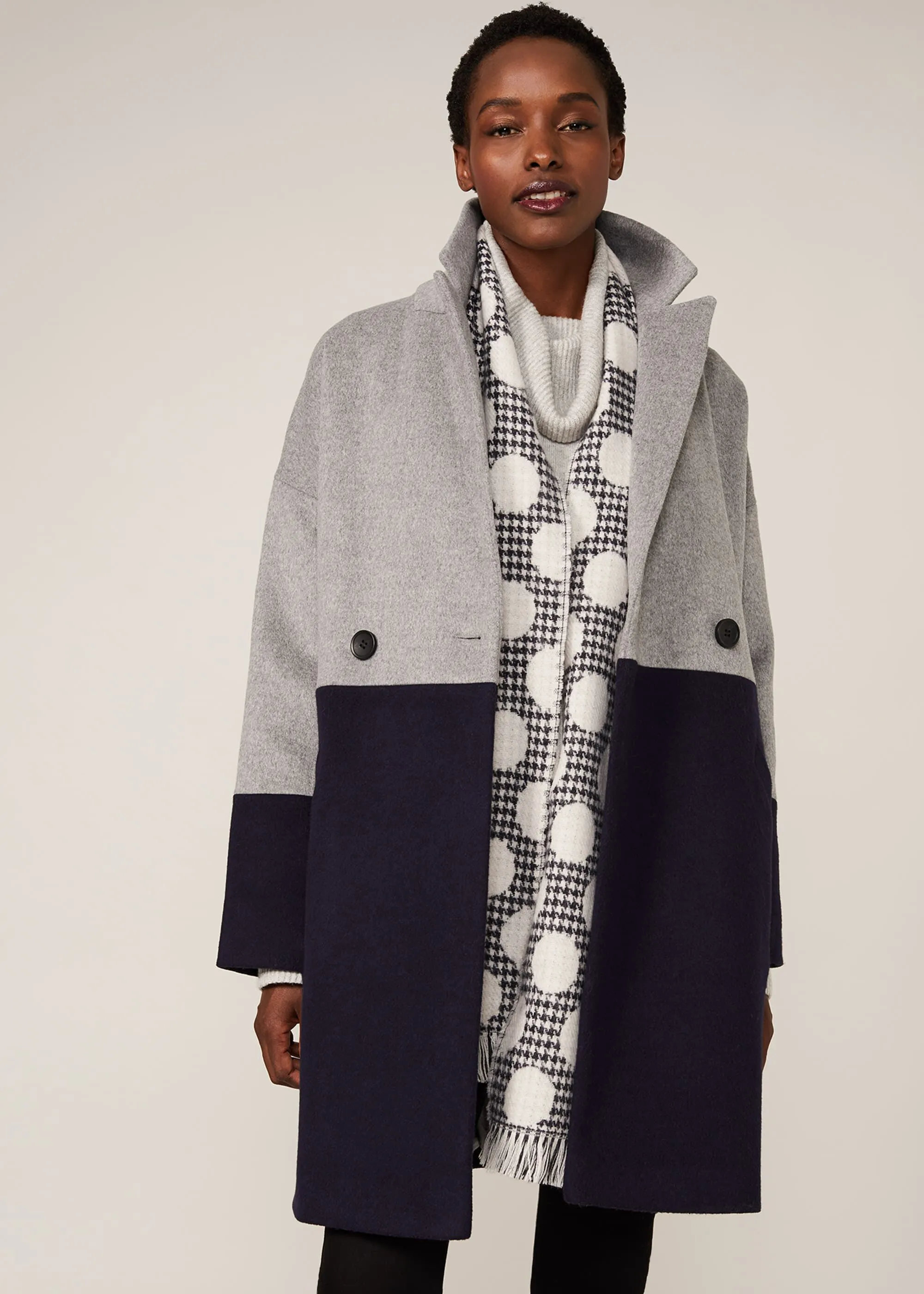 Emery Colourblock Wool Coat