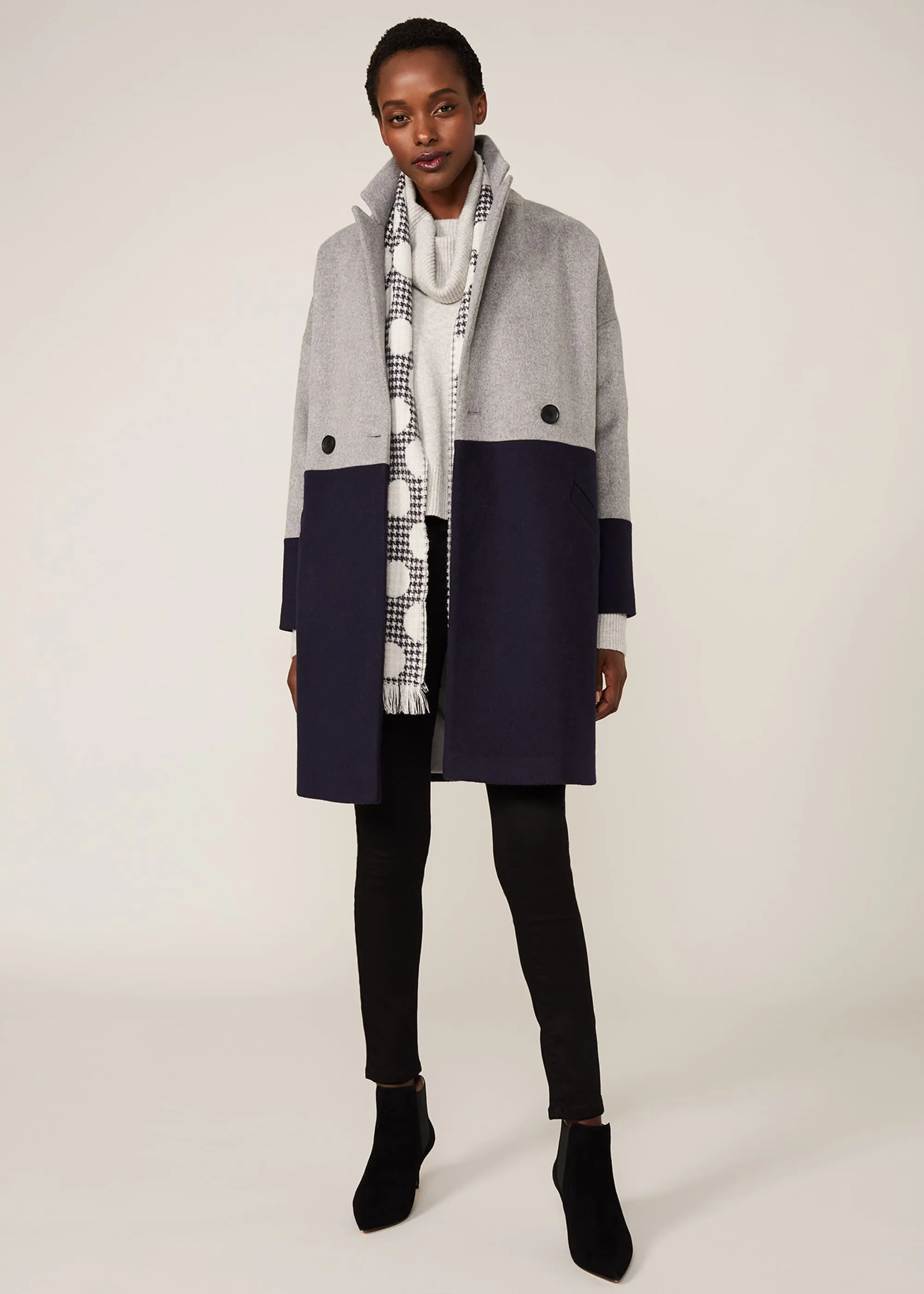 Emery Colourblock Wool Coat