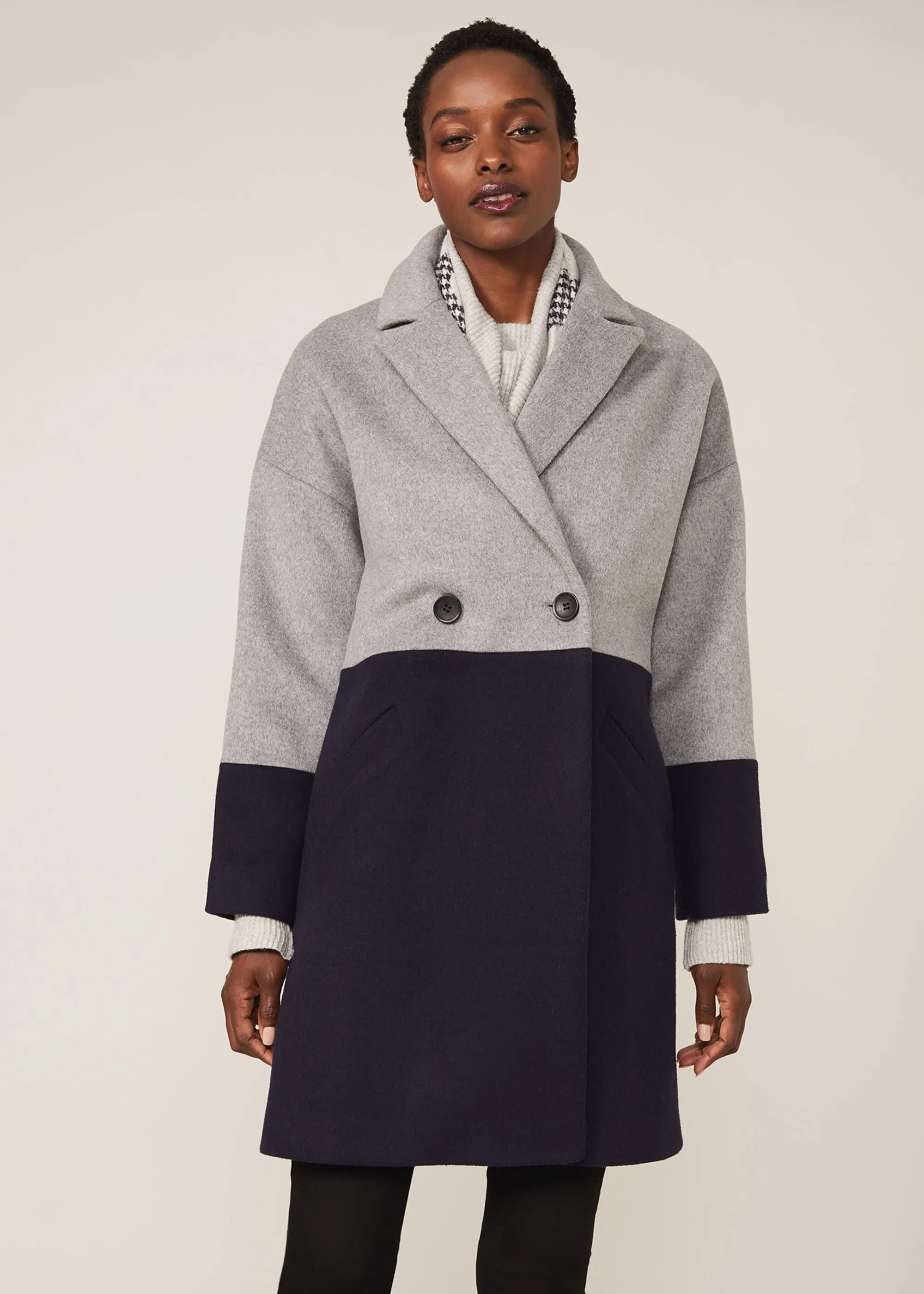 Emery Colourblock Wool Coat