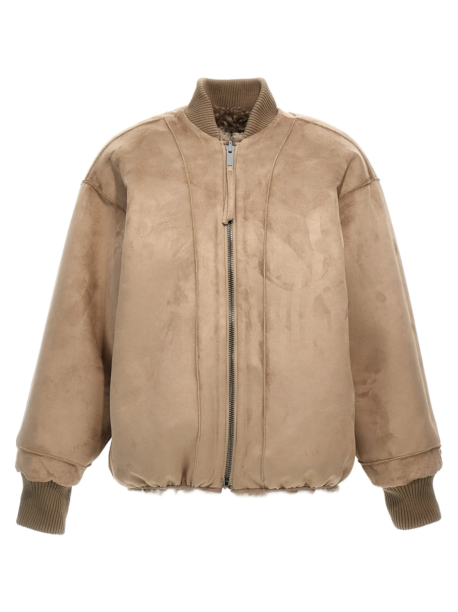 Faux  Bomber Jacket Fur Beige