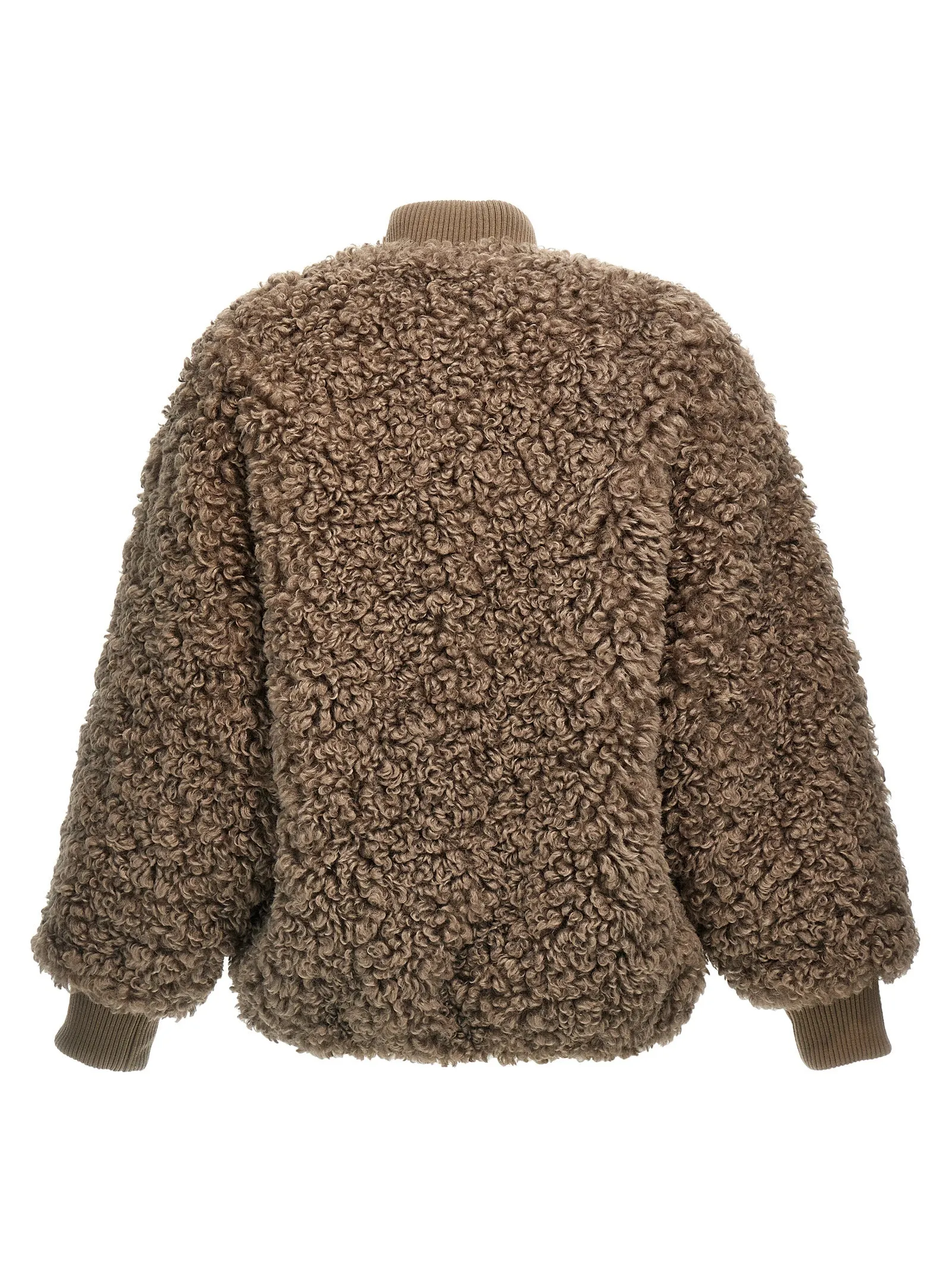 Faux  Bomber Jacket Fur Beige