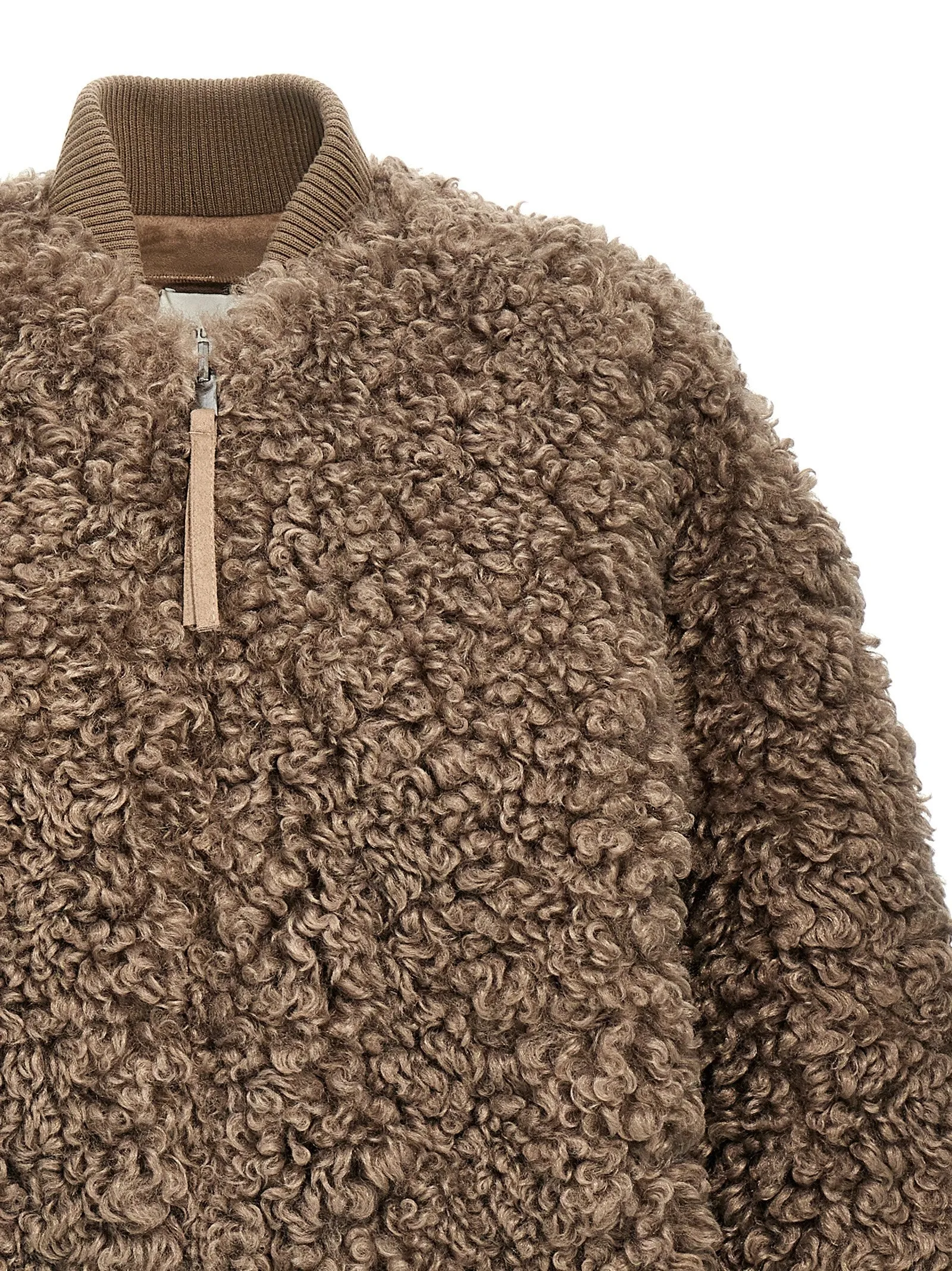 Faux  Bomber Jacket Fur Beige