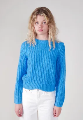 Fluffy Sailor Sweater - Bluebird