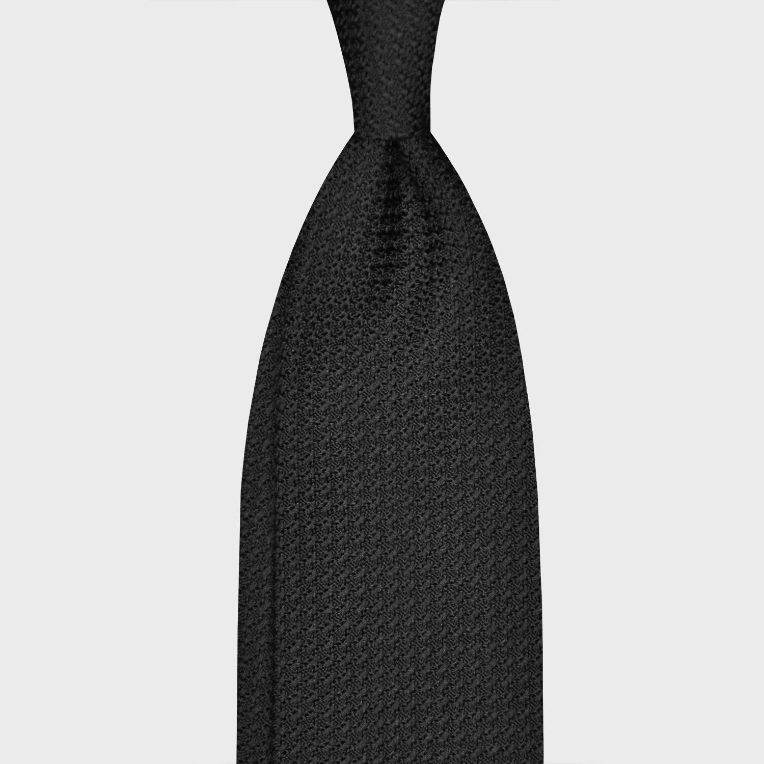 F.Marino Grenadine Silk Tie Chunky Gauze 3 Folds Black