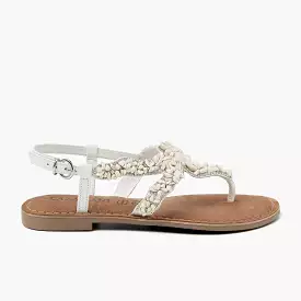 Greta Suede Dames Sandalen White