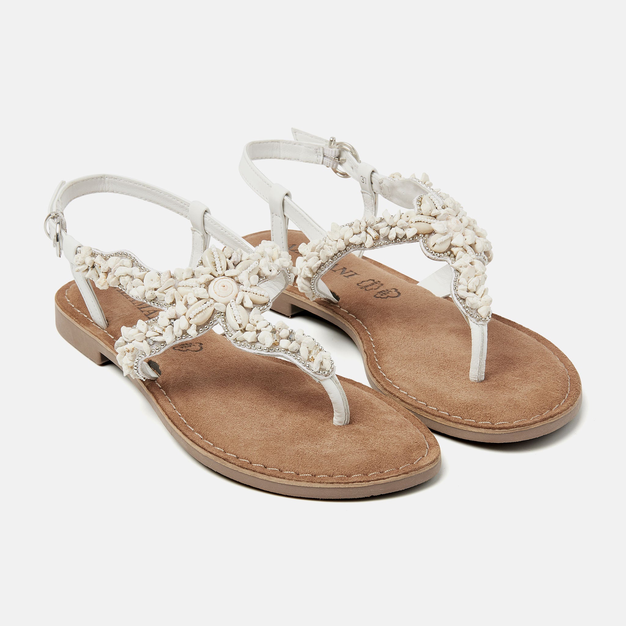 Greta Suede Dames Sandalen White