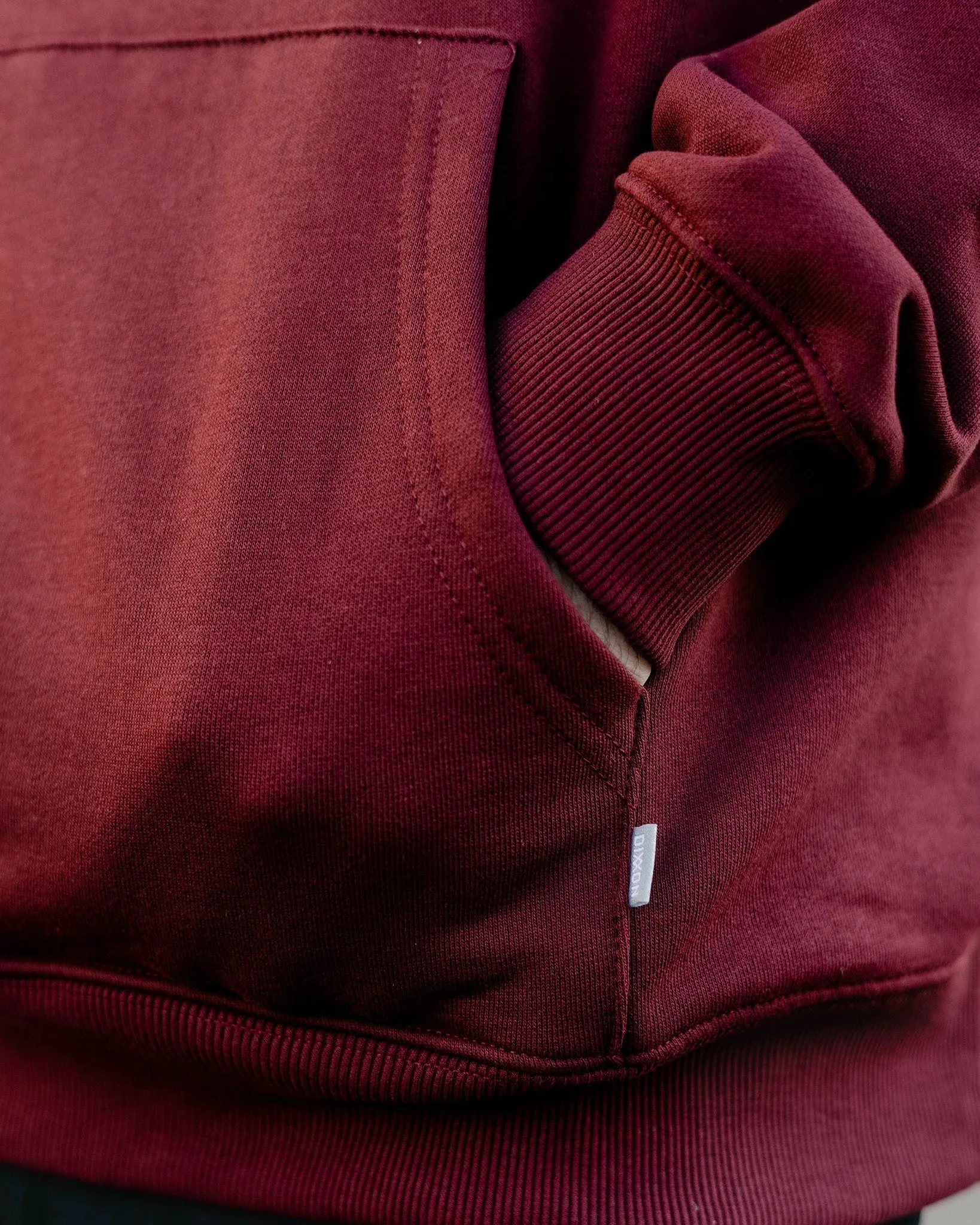 Grey Box Crest Pullover Hoodie - Maroon