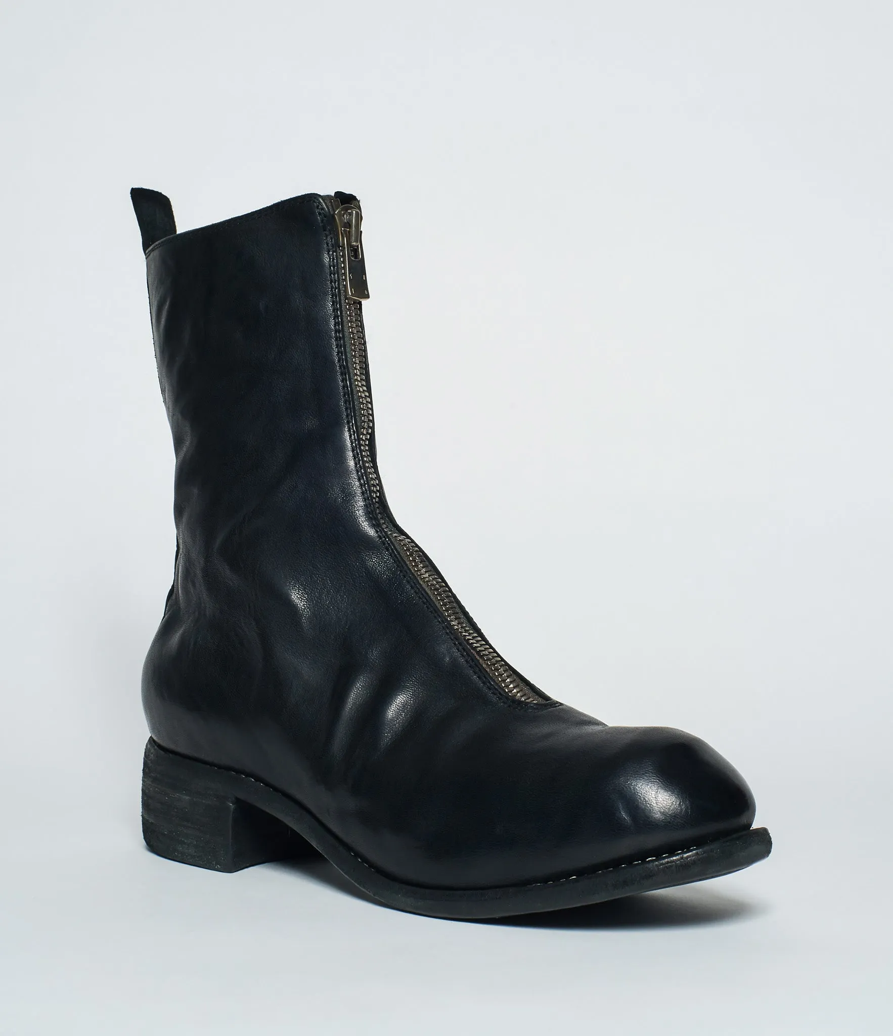 Guidi PL2 Black Horse Full Grain Front Zip Calf Length Boots