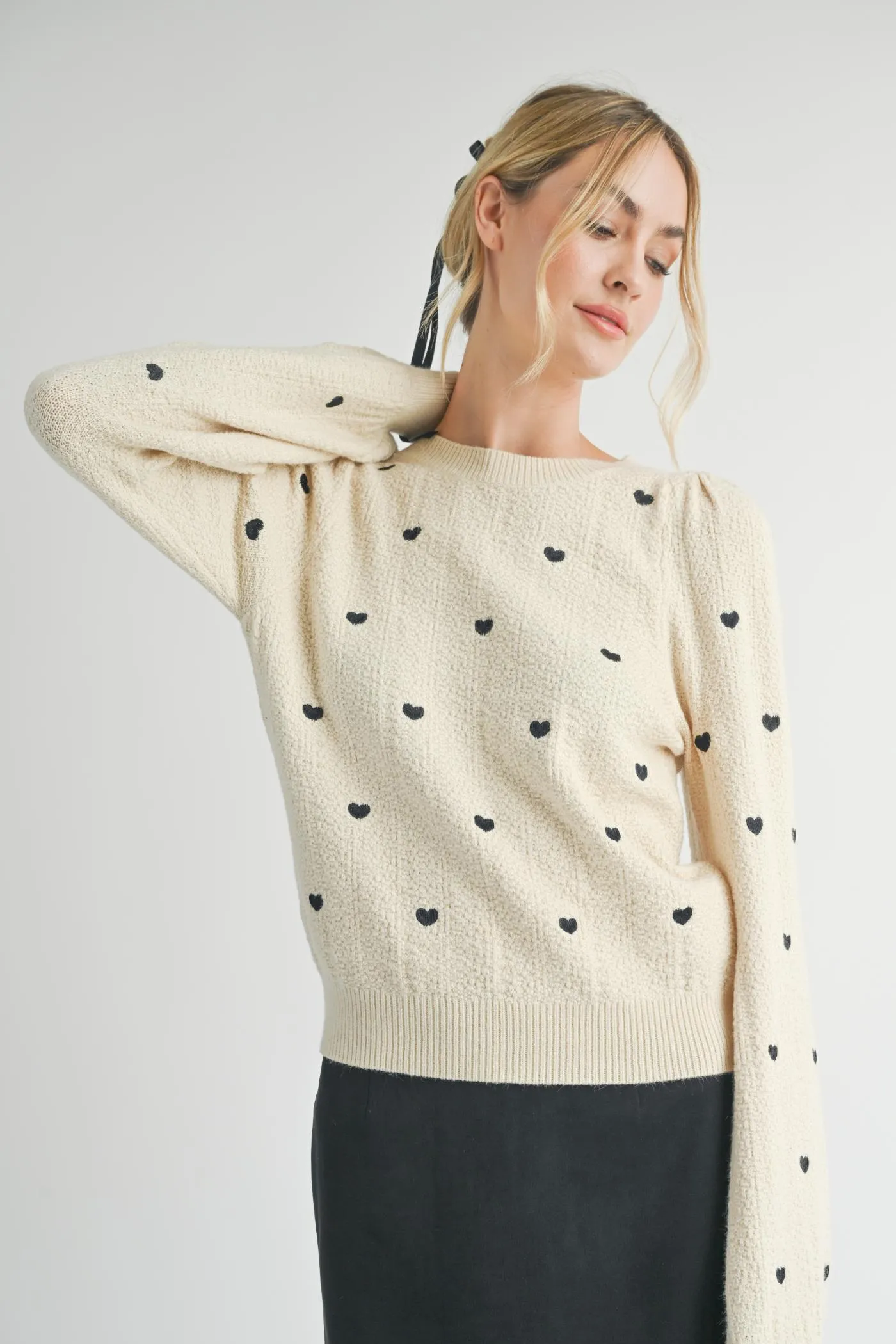 Heart Eyes Embroidered Sweater