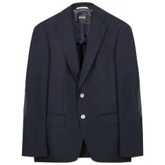 HUGO BOSS H-Hutson Slim Fit Herringbone Blazer Dark Blue